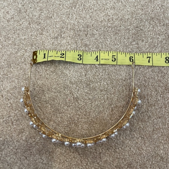 Girls Rose Gold Tiara with Pearls - Picture 2 of 3